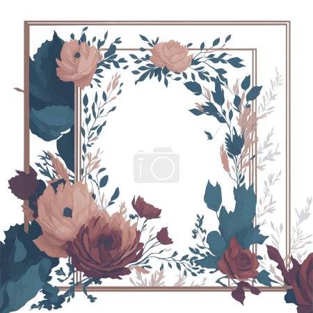 Ilustración de Vector ilustración de marco floral - Imagen libre de derechos