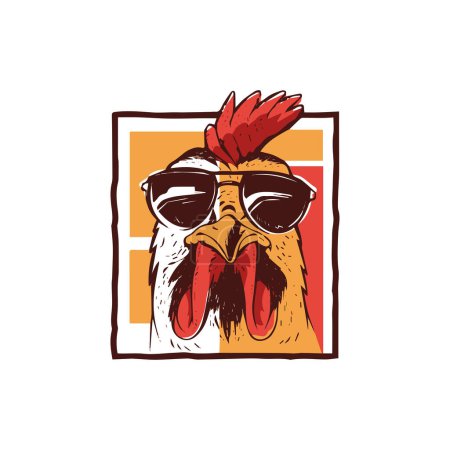 Illustration for Cock  in glasses, vector illustration - Royalty Free Image