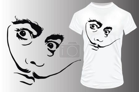 Illustration for Salvador dali  t - shirt design. vector illustration - Royalty Free Image