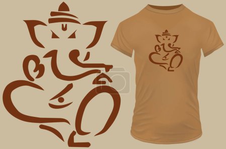 Téléchargez les illustrations : Illustration de la conception de t-shirt lord ganesh - en licence libre de droit
