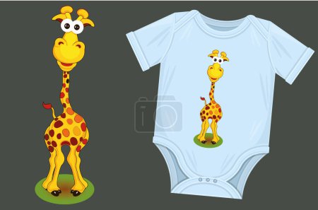 Illustration for Baby giraffe  baby clothes design - Royalty Free Image