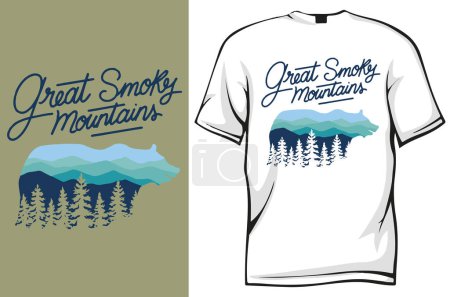 Illustration for Shirt design great smoky mountains vector illustration. - Royalty Free Image