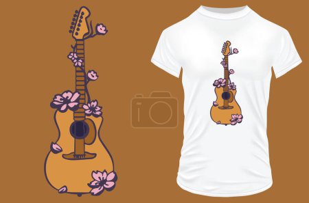 Ilustración de Guitarra vectorial con guitarra - Imagen libre de derechos
