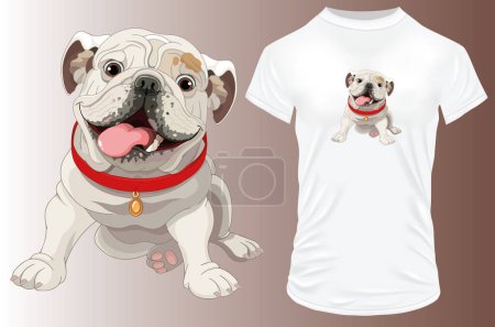 Ilustración de Bulldog diseño camiseta, vector - Imagen libre de derechos