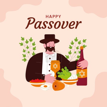 Téléchargez les illustrations : Vecteur de carte de vœux passover - en licence libre de droit
