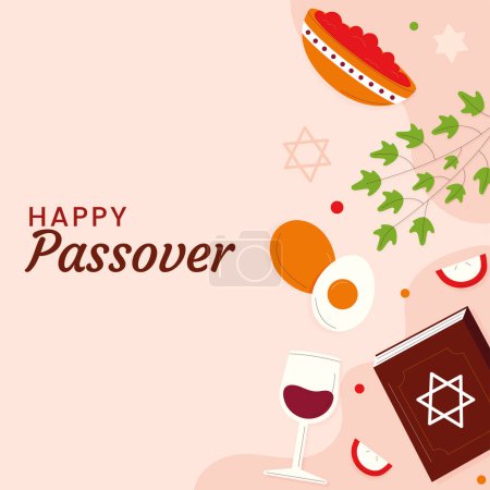 Téléchargez les illustrations : Carte de vœux des fêtes juives de Pâques - en licence libre de droit