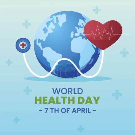 cartel del día mundial de la salud con estetoscopio 