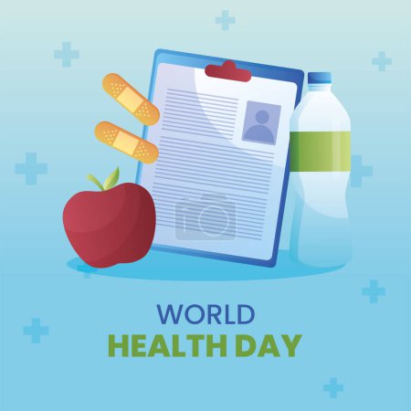 Illustration for World healthy health day vector - Royalty Free Image