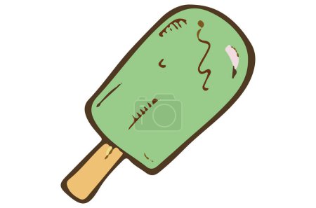 Téléchargez les illustrations : Illustration dessinée à la main de dessin animé doodle d'une crème glacée - en licence libre de droit
