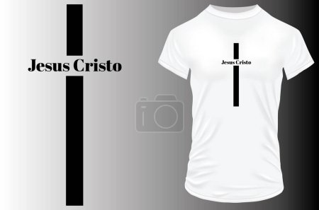 Illustration for White t - shirt with a black cross - Royalty Free Image