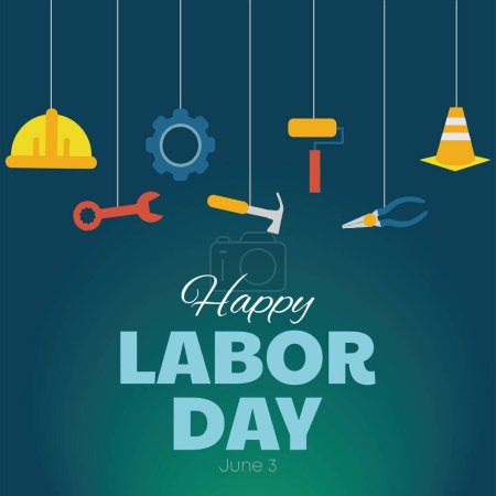 Illustration for Labor day poster with labor day vector illustration design - Royalty Free Image