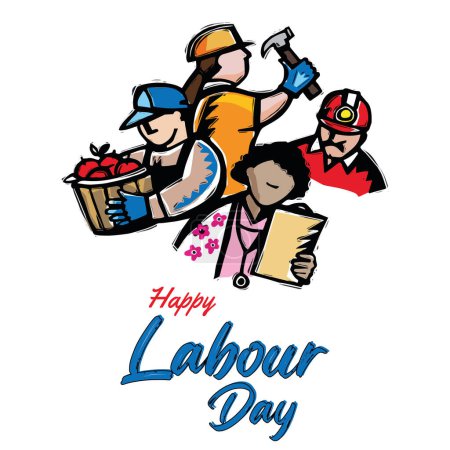 Illustration for Labor day card design - Royalty Free Image