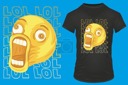 Ilustración de T - diseño de la camisa con la cara lol - Imagen libre de derechos
