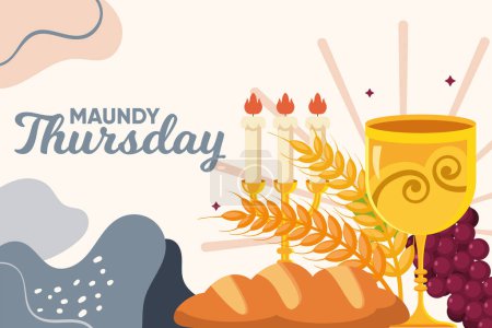 Illustration for Maundy thursday card vector - Royalty Free Image