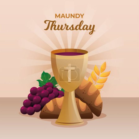 Illustration for Maundy thursday vector illustration - Royalty Free Image