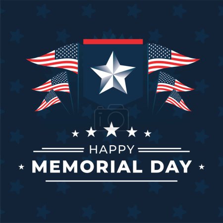 Illustration for Happy memorial day vector illustration - Royalty Free Image