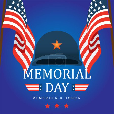 Illustration for Memorial day background, vector illustration. - Royalty Free Image