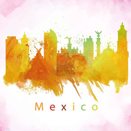 Téléchargez les illustrations : Ville mexique, illustration vectorielle - en licence libre de droit
