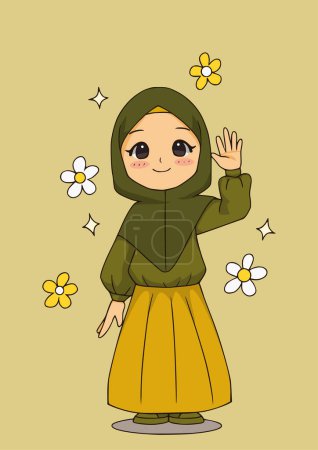 Ilustración de Linda niña musulmana - Imagen libre de derechos
