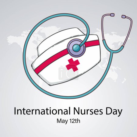 Ilustración de Diseño de plantilla de tarjeta de día de enfermera internacional - Imagen libre de derechos