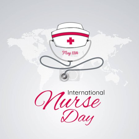 Ilustración de Diseño de plantilla de tarjeta de día de enfermera internacional - Imagen libre de derechos