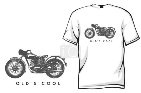 Téléchargez les illustrations : T-shirt avec moto vintage - en licence libre de droit