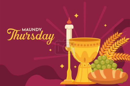 Illustration for Moundy thursday  card, vector - Royalty Free Image