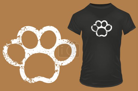 Illustration for Print t - shirt print with  paw - Royalty Free Image