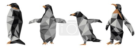 Illustration for Set of penguins, vector illustration - Royalty Free Image