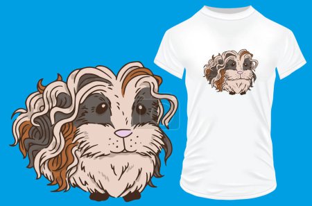 Illustration for Yorkshire Terrier t-shirt design - Royalty Free Image