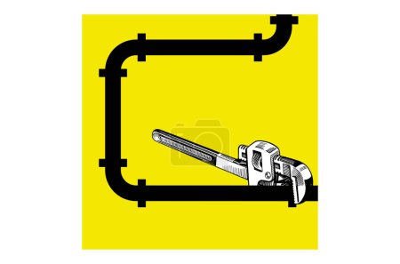 Illustration for Pipe wranch icon,vector illustration - Royalty Free Image