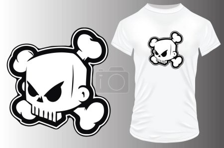 Ilustración de Diseño lindo pirata camiseta - Imagen libre de derechos