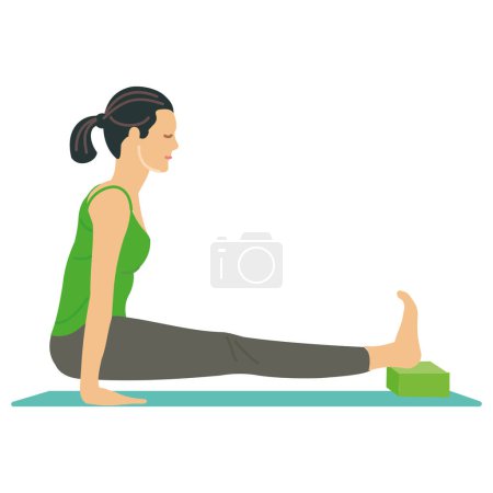 Téléchargez les illustrations : Pose de yoga, femme pratiquant le yoga - en licence libre de droit