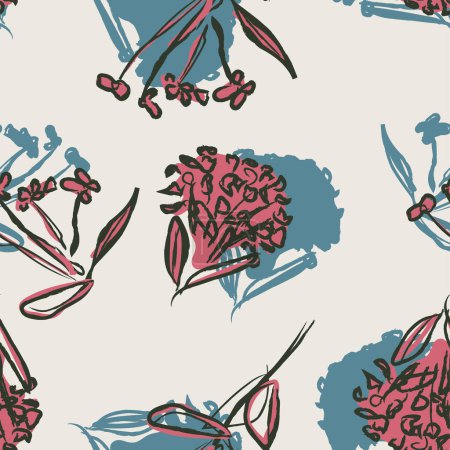 Illustration for Pop seamless pattern with flowers, vector illustration - Royalty Free Image