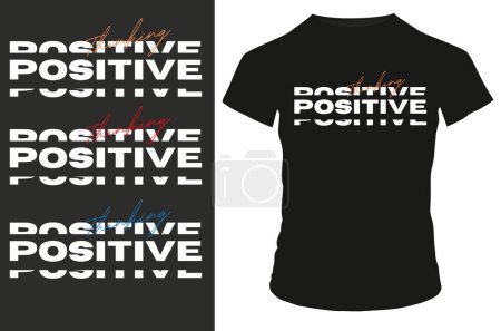 Illustration for T - shirt print design positive thinking - Royalty Free Image
