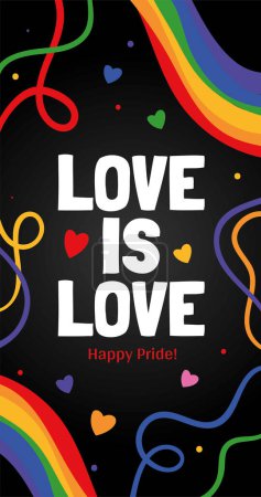 Téléchargez les illustrations : Carte de fierté amour est amour - en licence libre de droit