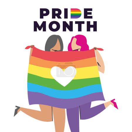 Téléchargez les illustrations : Illustration vectorielle de carte pride month - en licence libre de droit