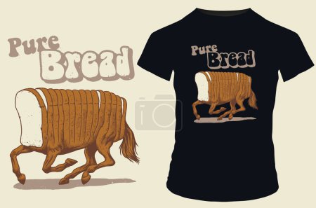 Illustration for Pure bread t-shirt design - Royalty Free Image