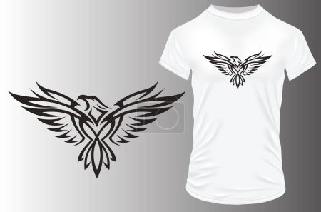 Illustration for Raven t-shirt design vector - Royalty Free Image