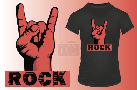 Téléchargez les illustrations : Vecteur de conception de t-shirt rock - en licence libre de droit