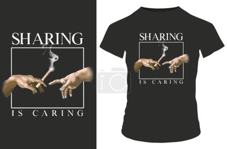 Illustration for Sharing is caring t-shirt design - Royalty Free Image