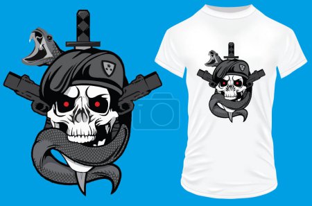 Illustration for Skull t-shirt design, vector illustration - Royalty Free Image