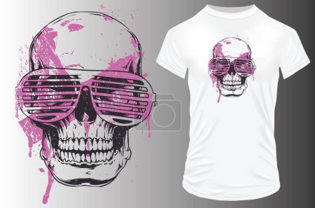 Illustration for Skull  t - shirt design  vector - Royalty Free Image