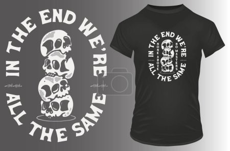 Illustration for Skull t-shirt template design - Royalty Free Image