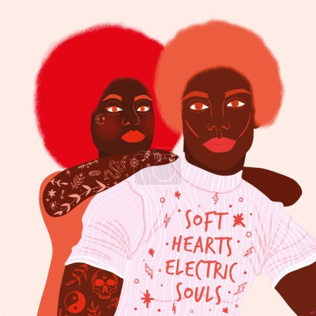 Téléchargez les illustrations : Coeurs doux âmes électriques - en licence libre de droit