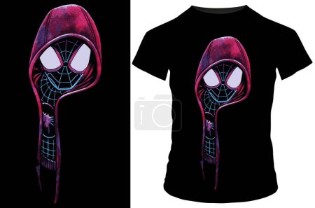 Ilustración de T - plantilla de camisa con hombre araña - Imagen libre de derechos