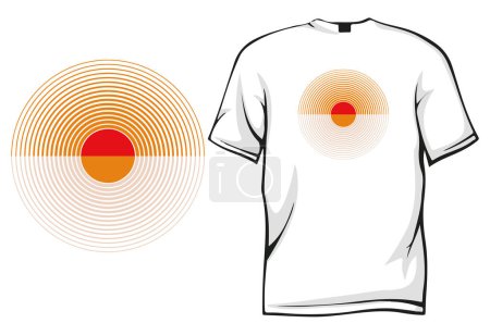 Téléchargez les illustrations : T-shirt avec motif soleil - en licence libre de droit
