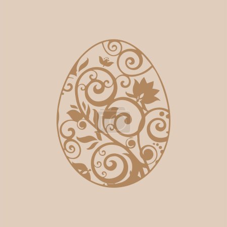 Illustration for Easter  egg on beige background - Royalty Free Image