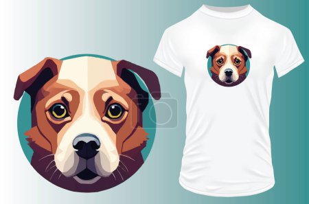 Illustration for Dog head with shirt design - Royalty Free Image