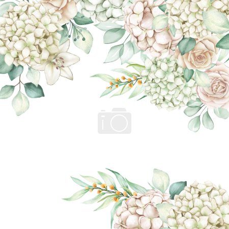 Ilustración de Acuarela boda diseño floral - Imagen libre de derechos